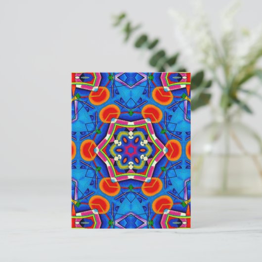 Mehrfarbiges Farböllackkaleidoskop Postkarte (Stehend Vorderseite)
