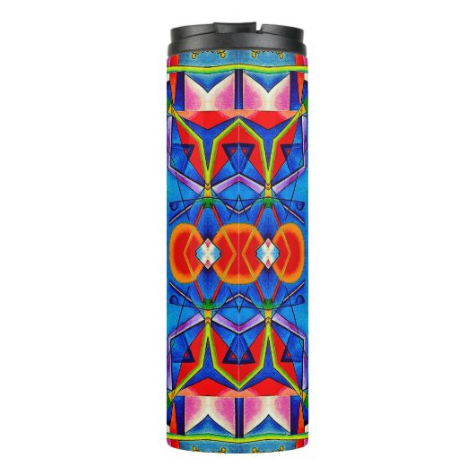 Mehrfarbiges Farböllackkaleidoskop Thermosbecher (Rückseite)