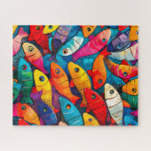 mehrfarbiges Fischmuster Puzzle (Horizontal)