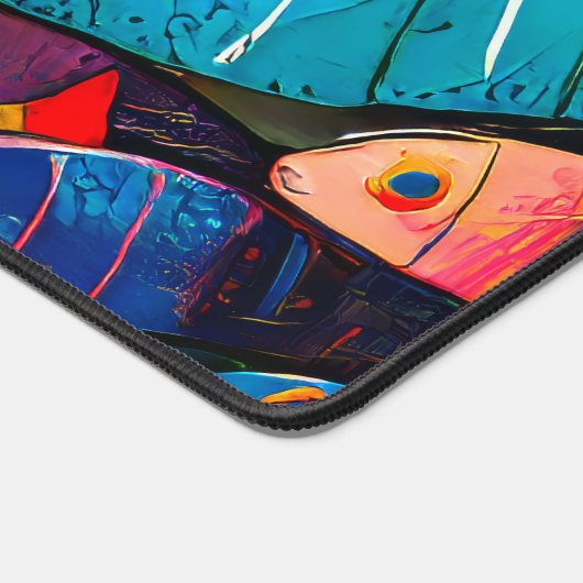 mehrfarbiges Fischmuster Schreibtischunterlage (Ecke)