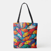 mehrfarbiges Fischmuster Tasche (Rückseite)