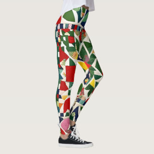mehrfarbiges Folksmuster Leggings