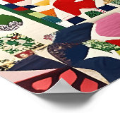 mehrfarbiges Folksmuster Poster (Ecke)