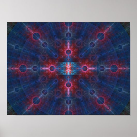 Mehrfarbiges Fraktal Wall Art Poster (Vorne)