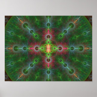 Mehrfarbiges Fraktal Wall Art Poster