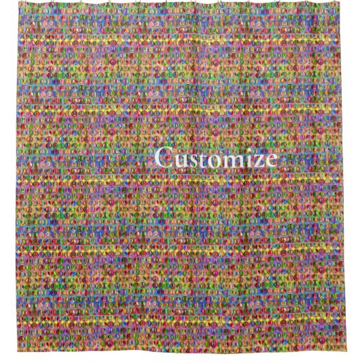 mehrfarbiges Friedenssymbolmuster Duschvorhang (Vorderseite)