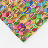 mehrfarbiges Friedenssymbolmuster Fleecedecke (Ecke)