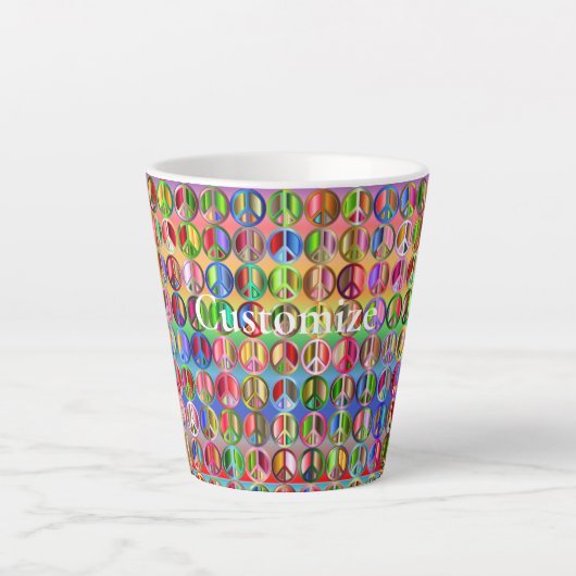 mehrfarbiges Friedenssymbolmuster Milchtasse (Vorderseite)