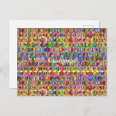 mehrfarbiges Friedenssymbolmuster Postkarte (Vorne/Hinten)