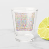 mehrfarbiges Friedenssymbolmuster Schnapsglas (Rückseite)