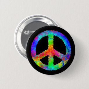 Mehrfarbiges Friedenszeichen Button
