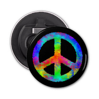 Mehrfarbiges Friedenszeichen Flaschenöffner