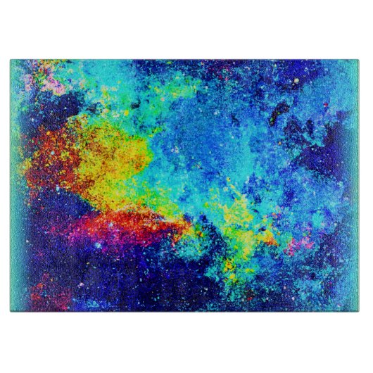 Mehrfarbiges Galaxiedesign. Jetzt kaufen Schneidebrett (Vorderseite)