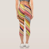 Mehrfarbiges geometrisches, einfaches Banddesign Capri Leggings (Rückseite)
