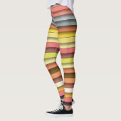Mehrfarbiges geometrisches, einfaches Banddesign Leggings (Links)