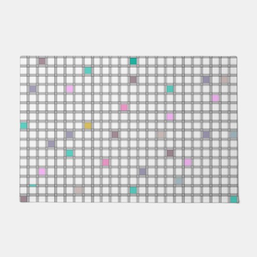 mehrfarbiges geometrisches Prüfmuster Fußmatte (Vorderseite)