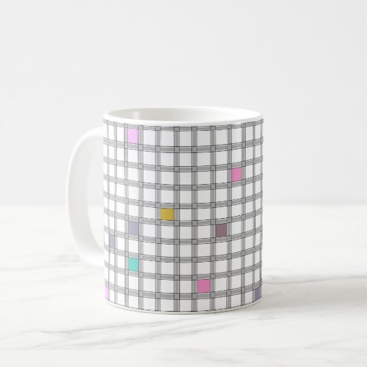 mehrfarbiges geometrisches Prüfmuster Kaffeetasse (Vorderseite Links)