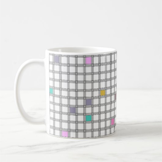 mehrfarbiges geometrisches Prüfmuster Kaffeetasse (Links)