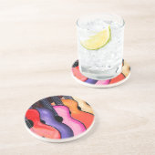 Mehrfarbiges Gitarren-Sandstein-Untersetzer-Set Untersetzer (Seite)