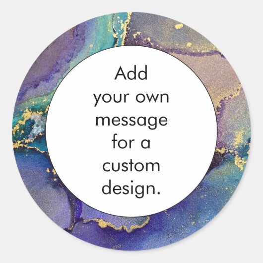 Mehrfarbiges Gold Liquid Abstrakt Art Custom DIY Runder Aufkleber (Vorderseite)