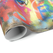 mehrfarbiges Graffiti an der Betonwand Geschenkpapier (Rolleneckpunkt)