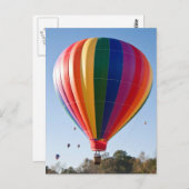 Mehrfarbiges Heißluftballon Postkarte (Vorne/Hinten)