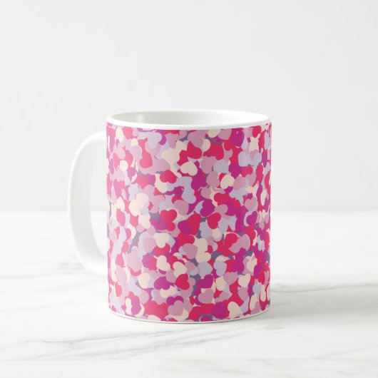 Mehrfarbiges Herz Confetti2 Kaffeetasse (Vorderseite Links)