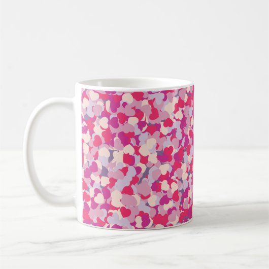 Mehrfarbiges Herz Confetti2 Kaffeetasse (Links)