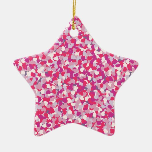 Mehrfarbiges Herz Confetti2 Keramik Ornament (Vorne)
