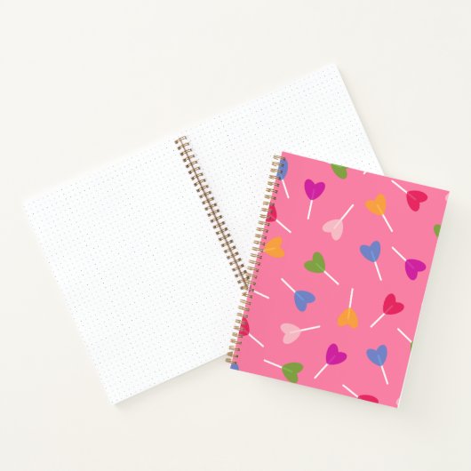 Mehrfarbiges Herz Lollipops SpiralNotebook Notizblock (Innenseite)