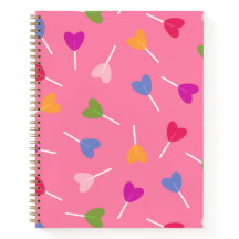 Mehrfarbiges Herz Lollipops SpiralNotebook