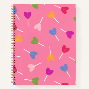 Mehrfarbiges Herz Lollipops SpiralNotebook Notizblock