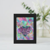 Mehrfarbiges Herz Postkarte (Stehend Vorderseite)