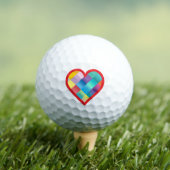 Mehrfarbiges Herzdesign Golfball (Insitu T-Shirt)