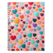 mehrfarbiges Herzmuster Notizblock (Vorderseite)