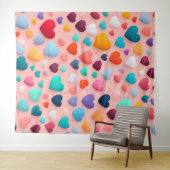 mehrfarbiges Herzmuster Wandteppich (Beispiel (Horizontal))