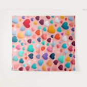 mehrfarbiges Herzmuster Wandteppich (Vorderseite (Horizontal))