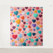mehrfarbiges Herzmuster Wandteppich (Vorderseite)