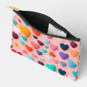 mehrfarbiges Herzmuster Zubehörtasche (Offen)