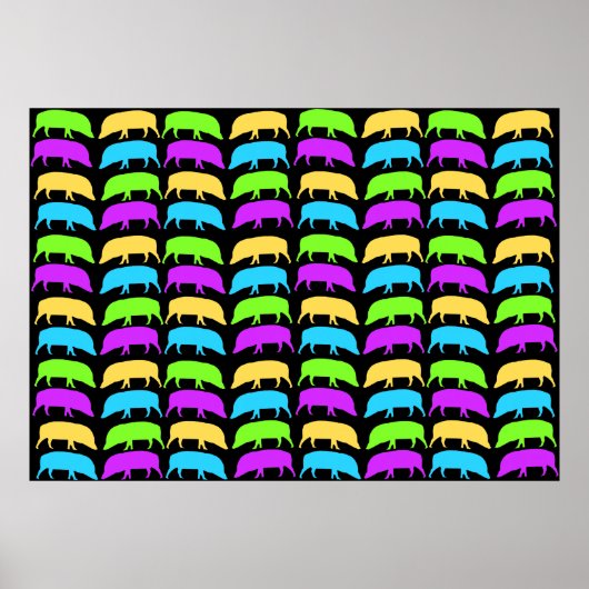 Mehrfarbiges Hogs Poster (Vorne)