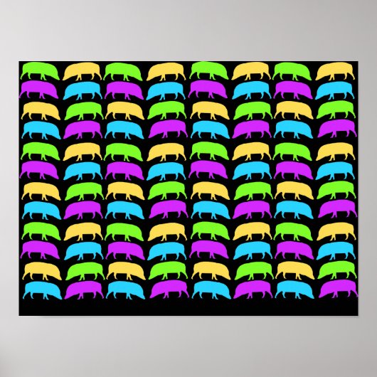 Mehrfarbiges Hogs Poster (Vorne)