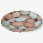 Mehrfarbiges Huhn Eggs Pappteller (Schrägansicht)