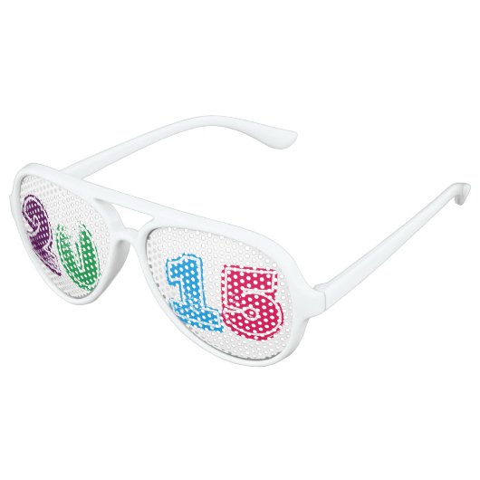 Mehrfarbiges Jahr 2015 Sonnenbrille (Schrägansicht)