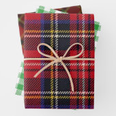 Mehrfarbiges Kariertes keltisches Weihnachtsgesche Geschenkpapier Set (Beispiel)