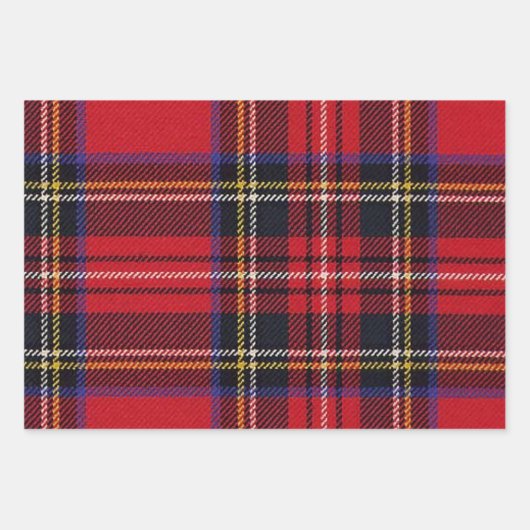 Mehrfarbiges Kariertes keltisches Weihnachtsgesche Geschenkpapier Set (Vorderseite)