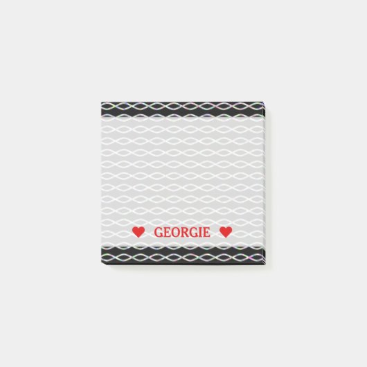 Mehrfarbiges Kette Ähnliches Muster (schwarzer Post-it Klebezettel (Vorderseite)