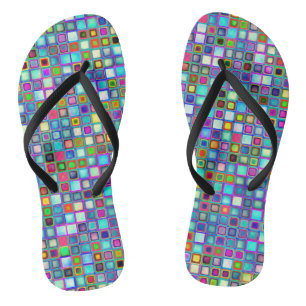 Mehrfarbiges "Kindergarten" Retro-Tiles-Muster Badesandalen