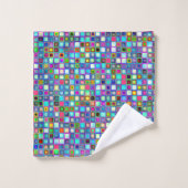 Mehrfarbiges "Kindergarten" Retro-Tiles-Muster Badhandtuch Set (Waschlappen)