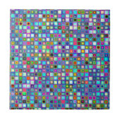 Mehrfarbiges "Kindergarten" Retro-Tiles-Muster Fliese (Vorderseite)