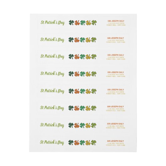 mehrfarbiges Kleeblatt, St. Patrick's Day (Bogen)